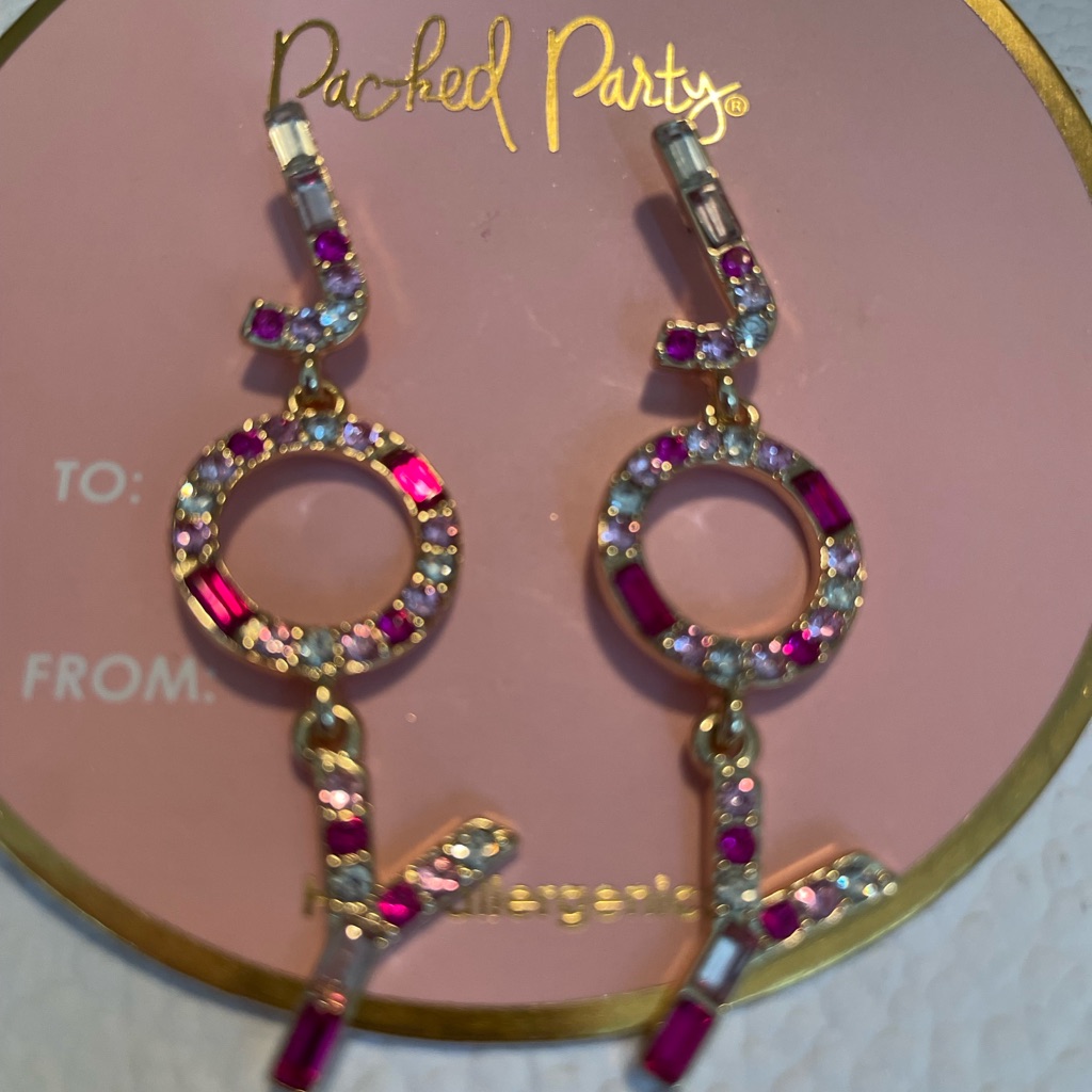Packed Party Fuchsia And Gold Dangle Earrings Joy